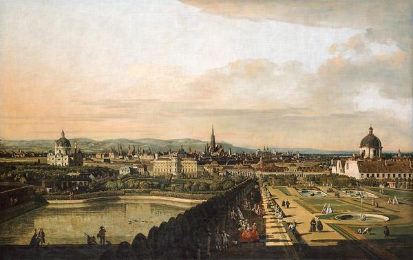 Bernardo Bellotto Wien, vom Belvedere aus gesehen. Norge oil painting art